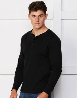 Pánské Tričko Henley s Dlouhými Rukávy